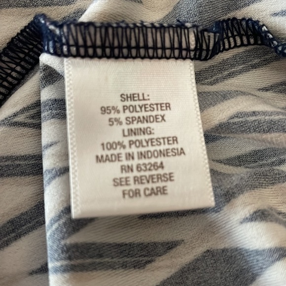 Dress Barn Navy and tan sleeveless dress, Size Medium - Picture 6 of 6